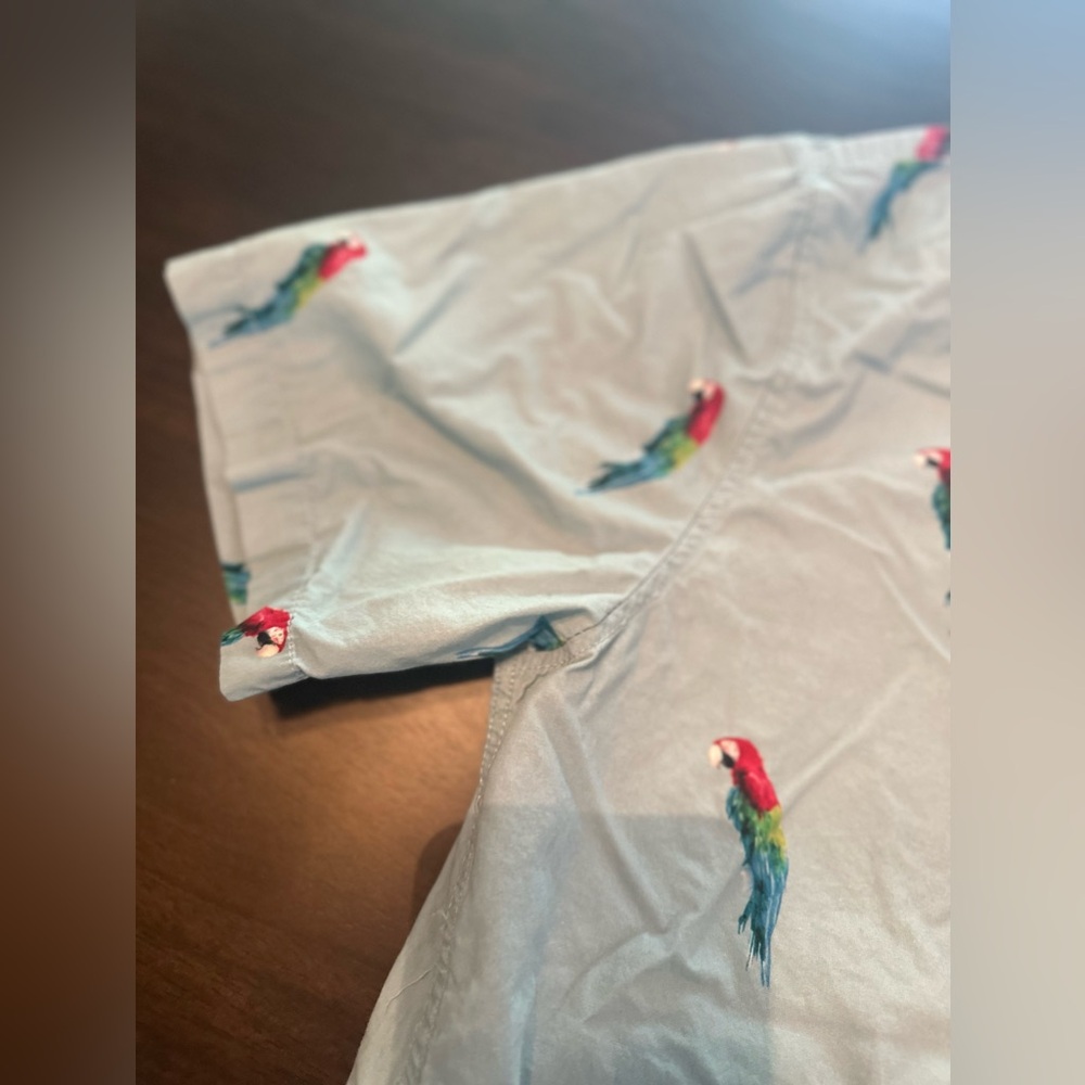 Pacsun Toucan Print Short Sleeve Button Up Sz. L Vacation Hawaiin Parrot Vintage - Picture 5 of 10